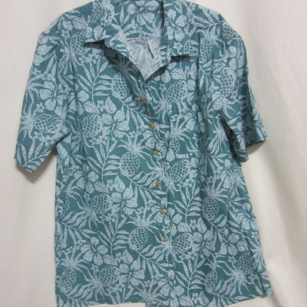 CROFT&BARROW, XL, SOFT GREEN TROPICAL SHIRT